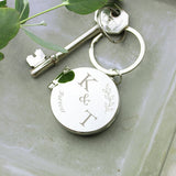 Personalised couples photo keyring nickel plated, imported from the UK