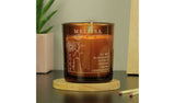 Personalised vanilla birthday candle in amber glass jar (British brand)