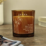 Personalised vanilla candle jar, December birthday gift, UK version