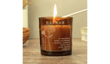 Personalised vanilla candle in amber glass jar 8.1cm (British brand)