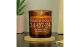 Candle vanilla personalised special date, UK version