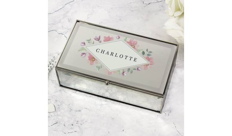 Personalised jewellery box with mirrored finish - British product