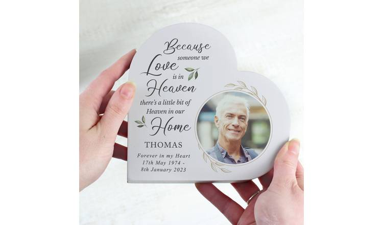 Personalised Message Memorial Photo Upload Heart Ornament