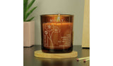 Personalised vanilla candle in amber glass jar (British brand)