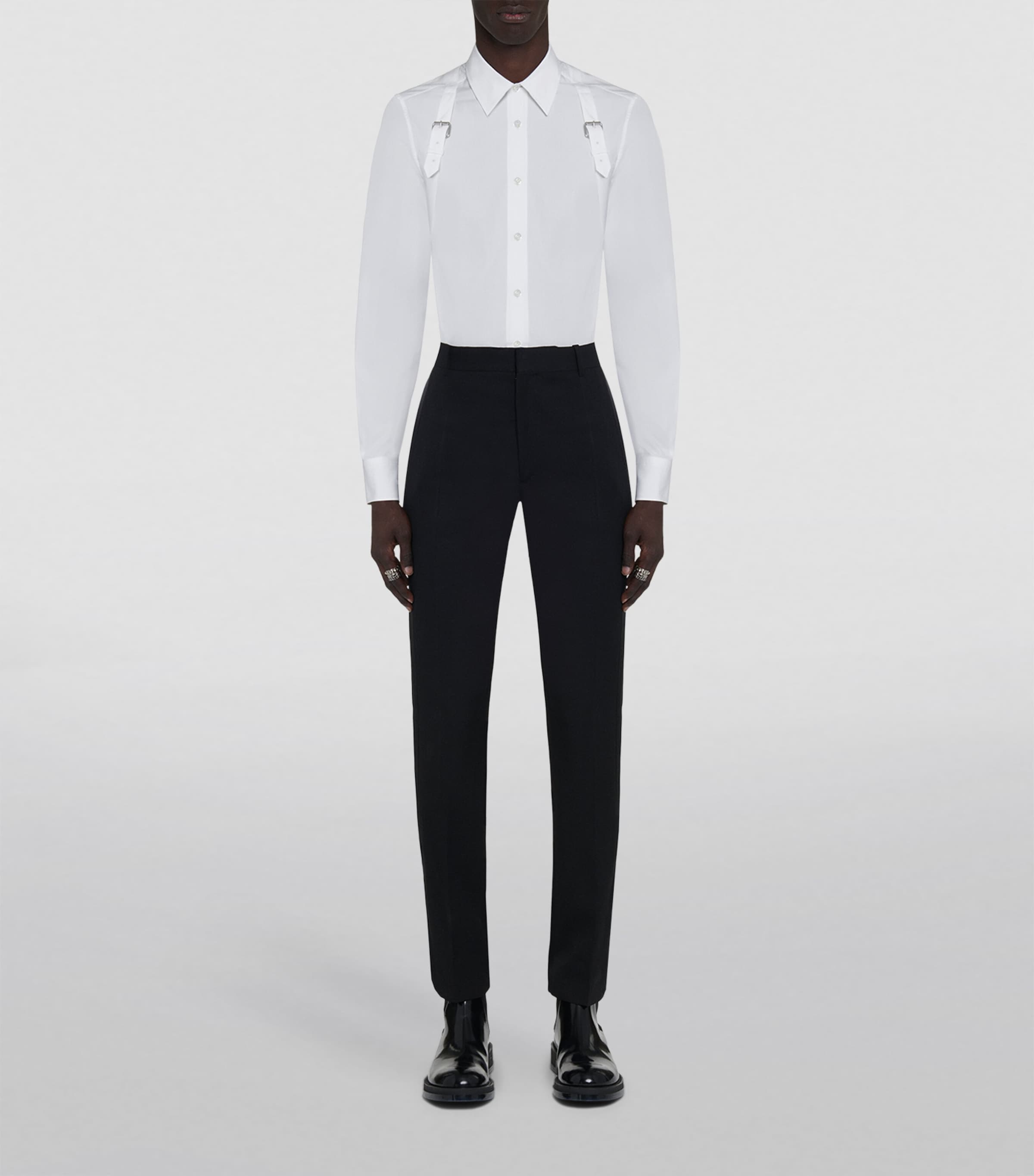 Pantalons ajustés en laine McQueen, importés du Royaume-Uni