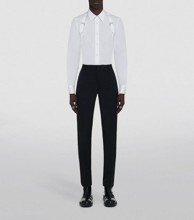 Pantalons ajustés en laine McQueen, importés du Royaume-Uni