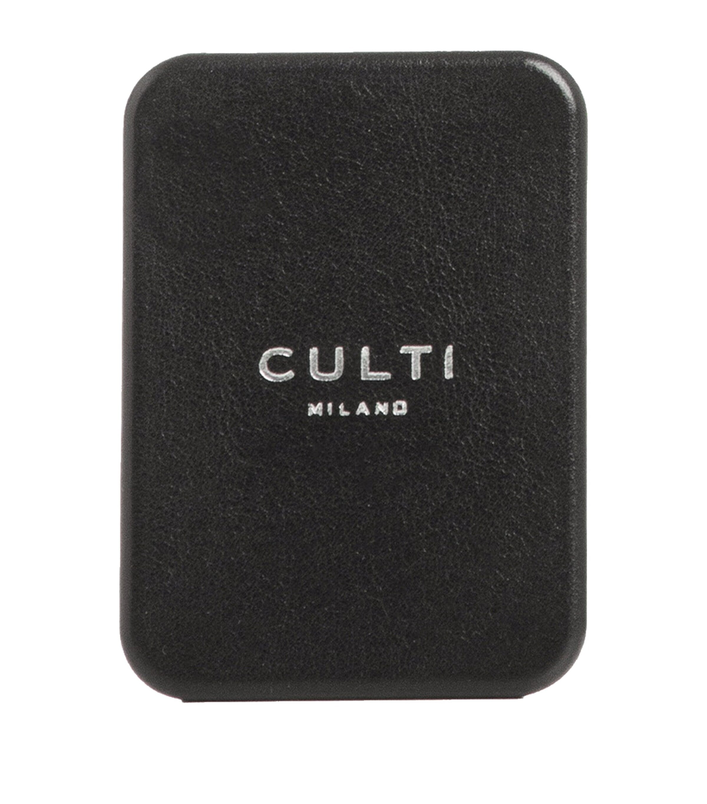 Culti Milano Tessuto car diffuser with cassis leaf, cotton flowers, and musk - British product