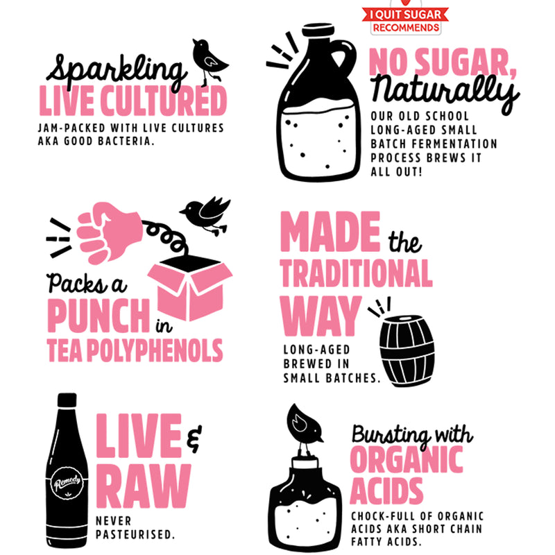 Remedy raspberry lemonade kombucha 250ml - British product