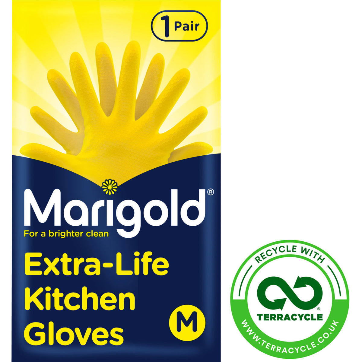 Marigold Extra Life kitchen gloves medium size (British brand)