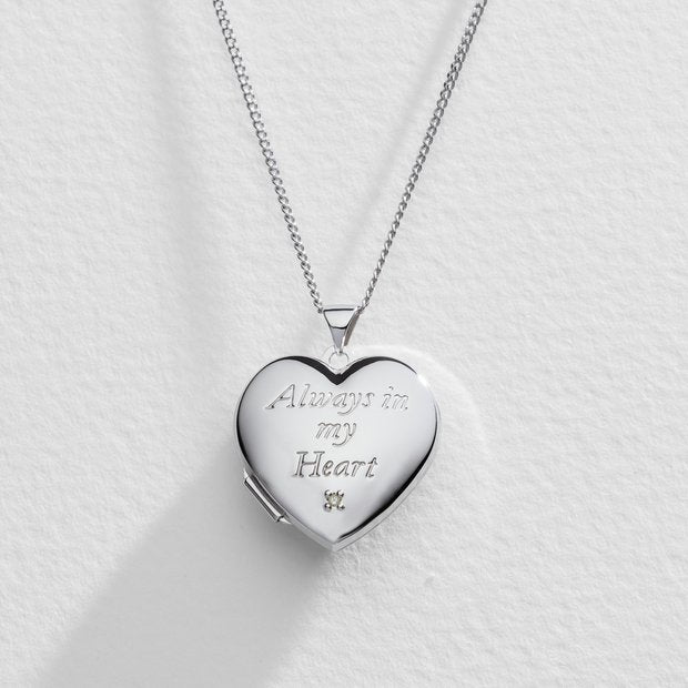 Moon & Back 925 silver 9ct gold heart photo locket UK version