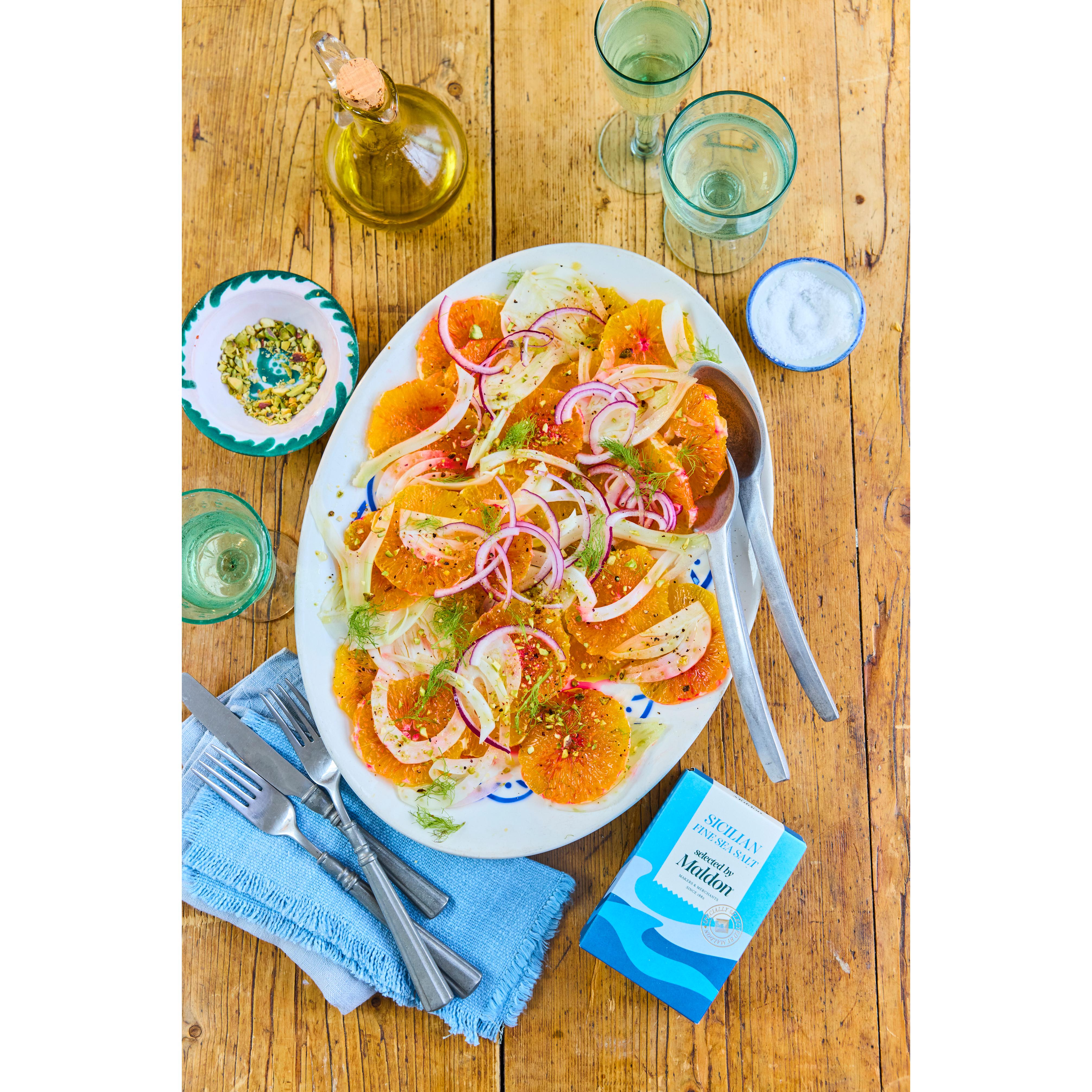 Maldon selected Sicilian fine sea salt, imported from the UK