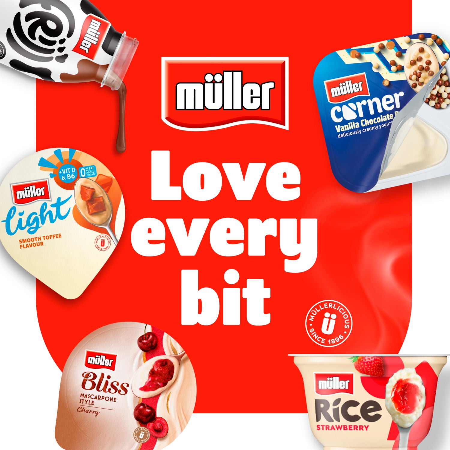 Müller Light Vanilla Chocolate Sprinkles Yogurt 160g, imported from the UK