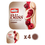 Muller Bliss Mascarpone Cherry Yogurt 110g, imported from the UK