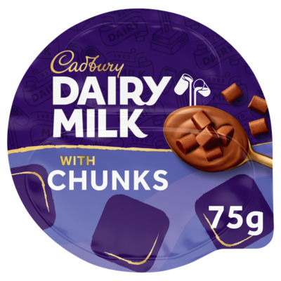 Cadbury chocolate dessert chunks 75g, imported from the UK
