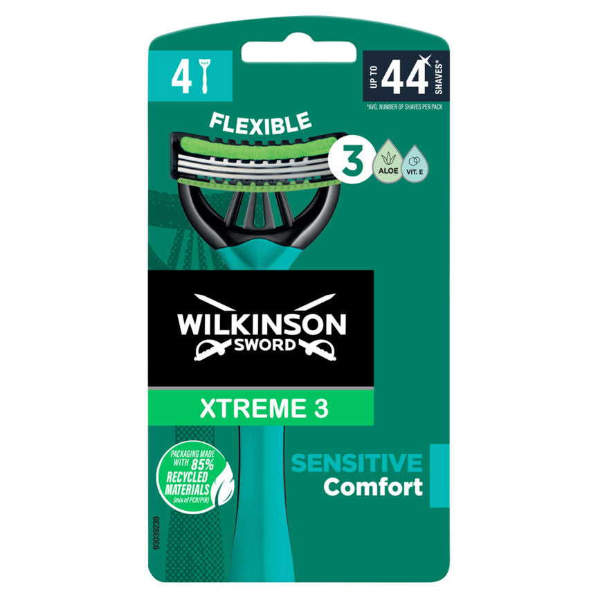 Wilkinson Sword Xtreme 3 Sensitive Men's Disposable Razors 4 Pack