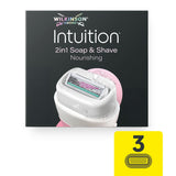 Wilkinson Sword Intuition 2in1 Nourishing razor blade refills 3 count (British brand)