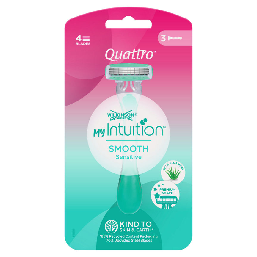 Wilkinson Sword My Intuition Quattro Smooth Sensitive Women's Disposable Razors