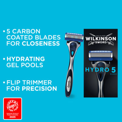 Wilkinson Sword Hydro 5 men's razor, imported from the UK