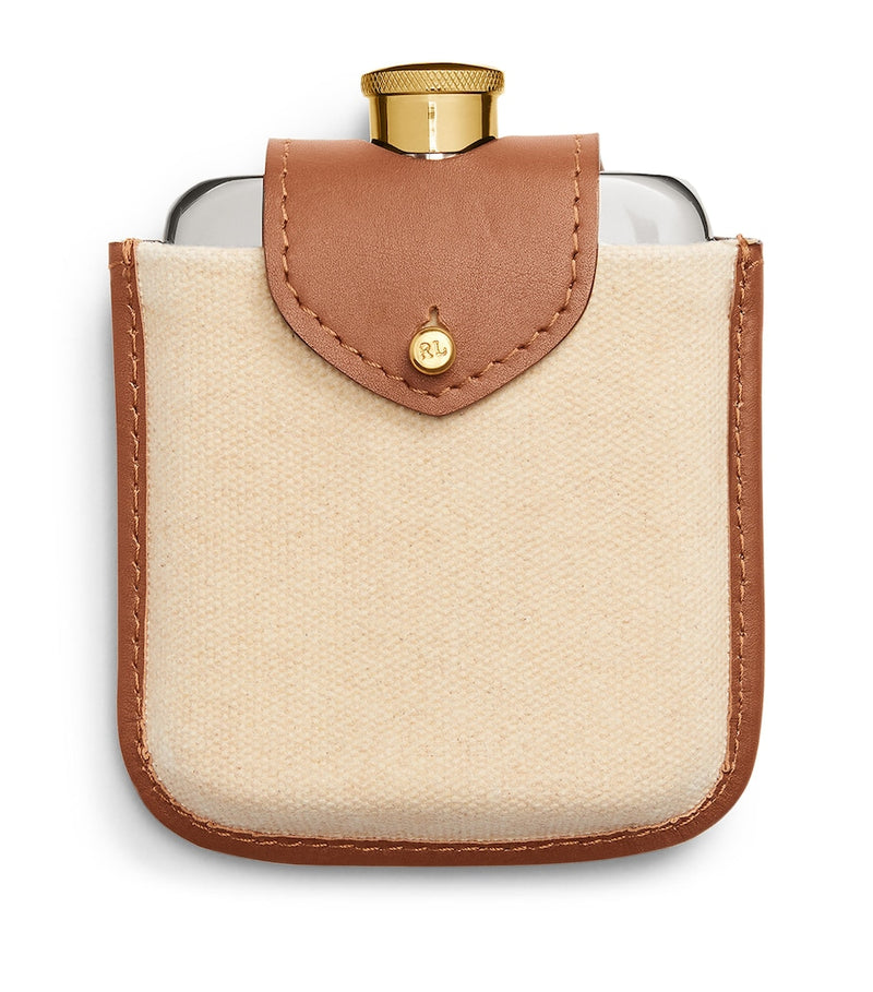 Ralph Lauren Home decorative hip flask with duelling polo players, 355ml capacity, imported from the UK
