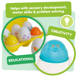 Tomy Hide and Squeak Eggs activity toy - British brand
