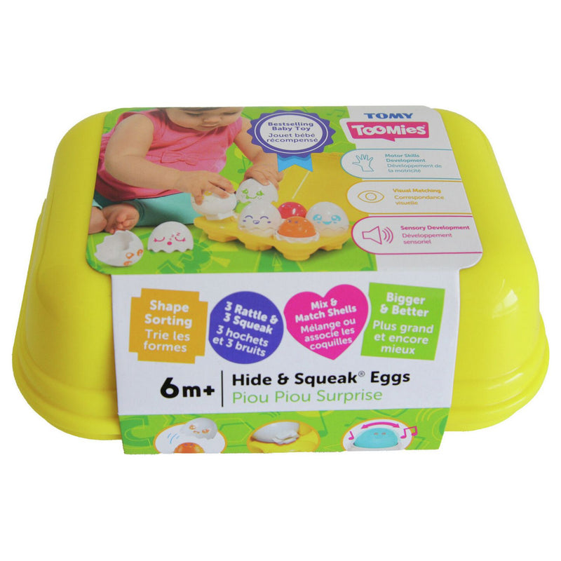 Tomy Hide and Squeak Eggs activity toy - British brand