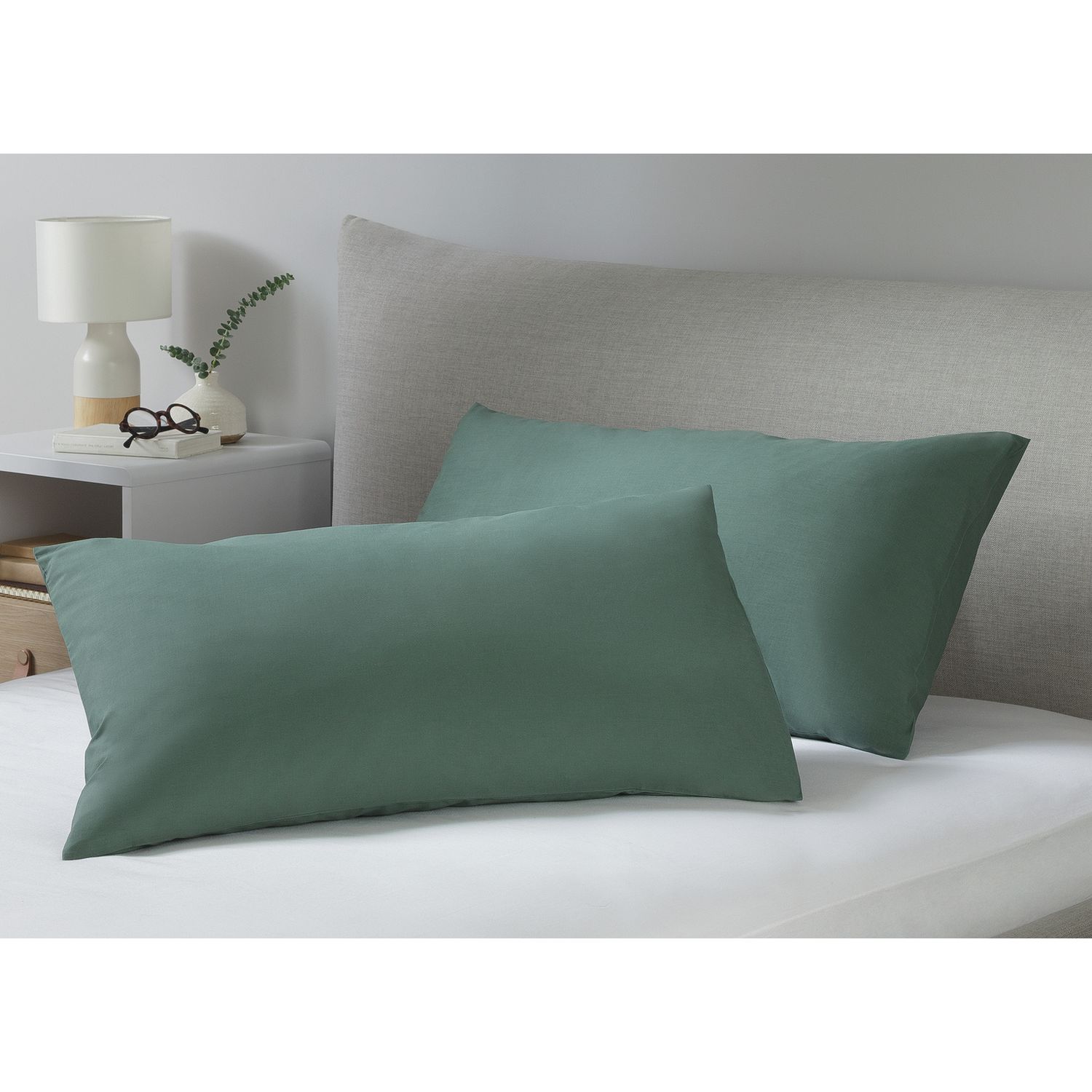 Habitat Cotton Rich 180 TC Standard Pillowcase Pair - Green