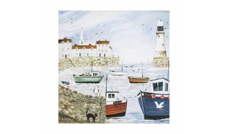 Art for the Home Harbourside canvas print 50x50cm (British brand)