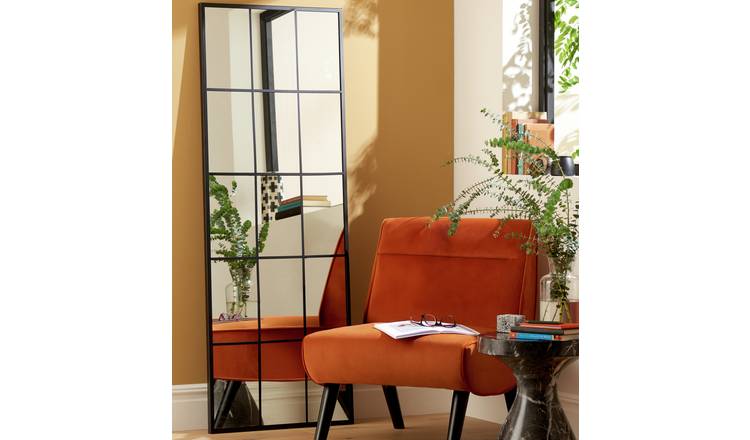 Habitat black windowpane wall mirror 140x60cm, UK version