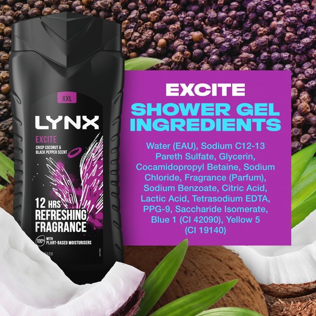 Lynx Excite Body Wash Shower Gel    500ml GOODS M&S   