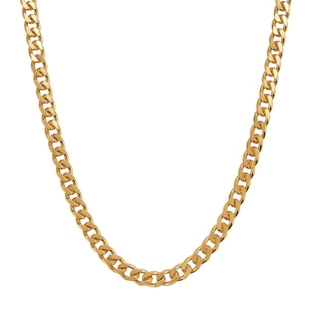 Revere 9ct gold plated curb chain necklace 20 inch, UK version