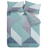 Catherine Lansfield Geometric Shapes Teal Bedding Set-Double