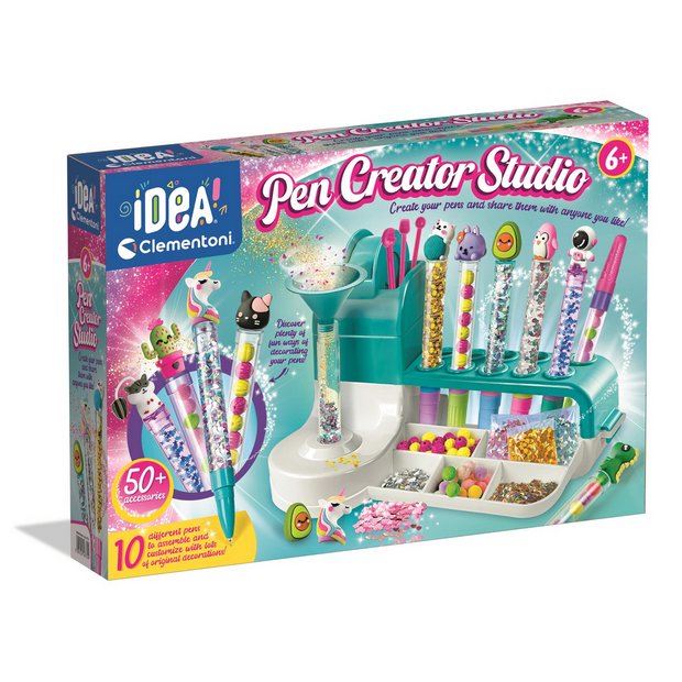 Clementoni Pen Creator Studio craft kit with pom poms and gems (British brand)