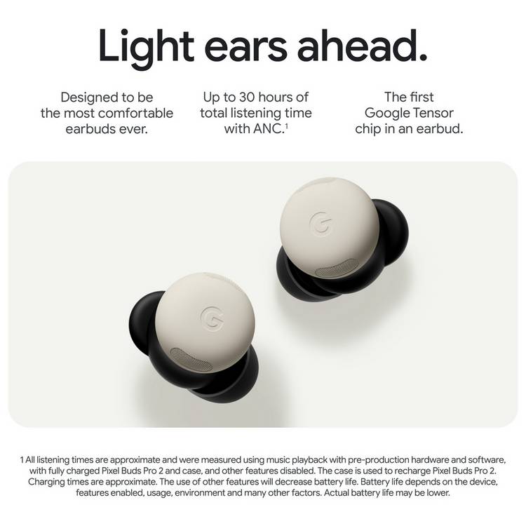 Google Pixel Buds Pro 2 wireless earbuds Porcelain, UK version