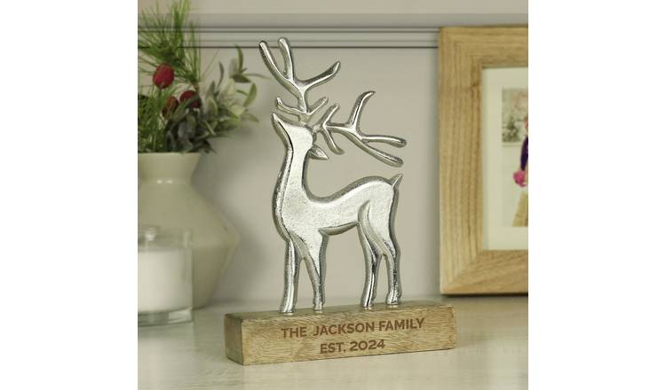 Personalised Message Stag Christmas Ornament