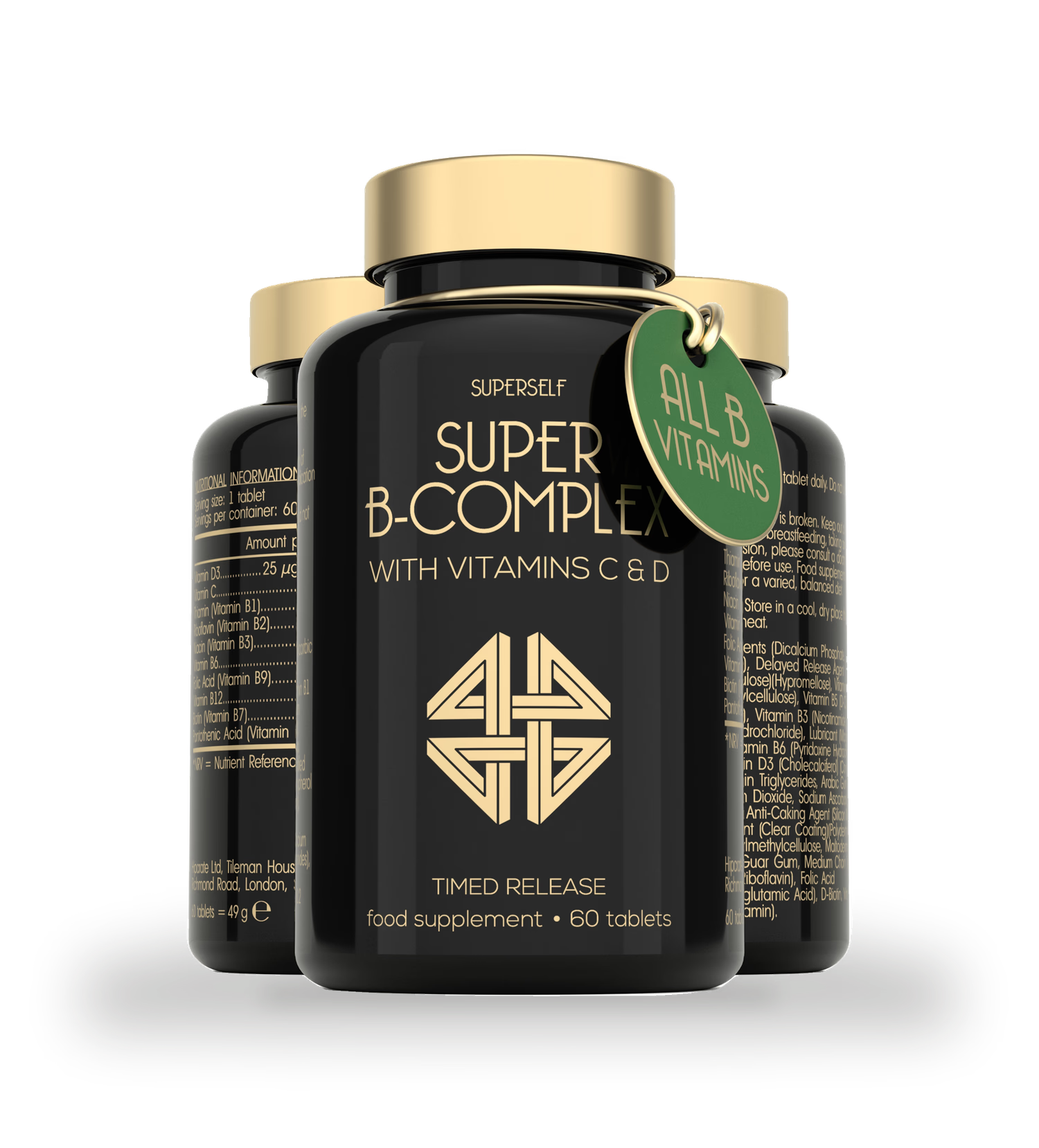 SuperSelf Vitamin B Complex high strength with vitamins D and C 60 tablets (British brand)
