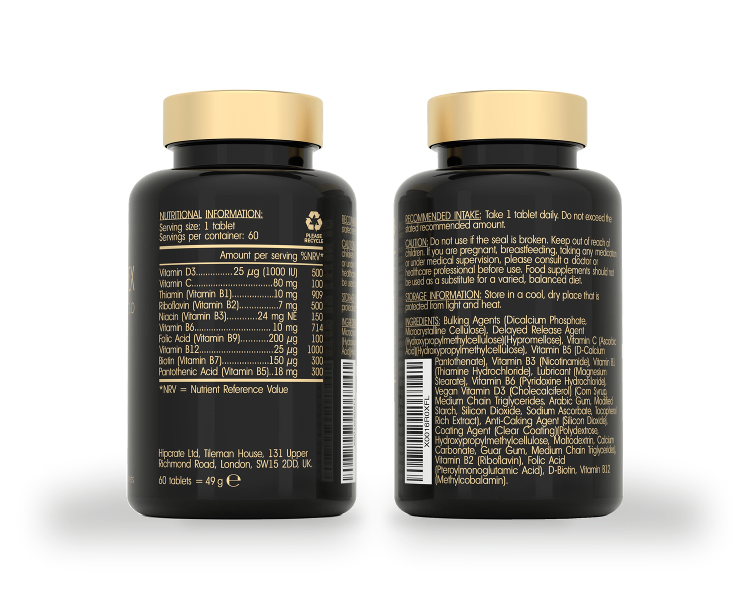 SuperSelf Vitamin B Complex high strength with vitamins D and C 60 tablets (British brand)
