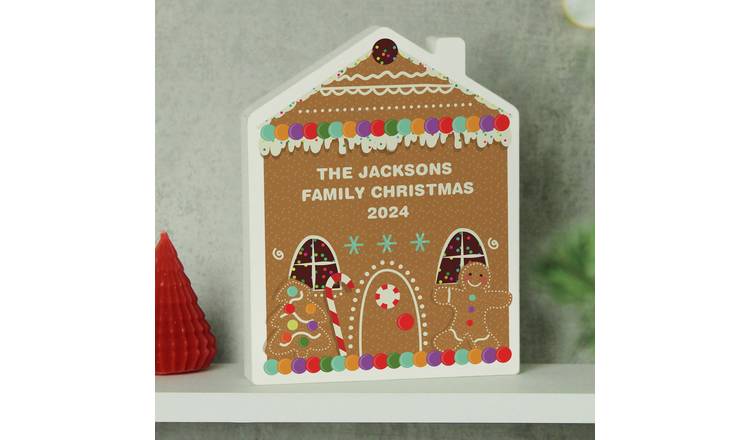 Personalised Message Gingerbread House Christmas Ornament GOODS Argos