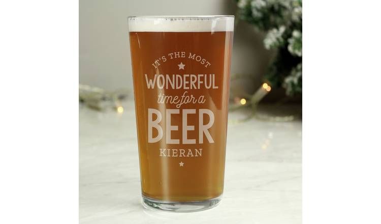 Personalised Message Beer Pint Glass GOODS Argos