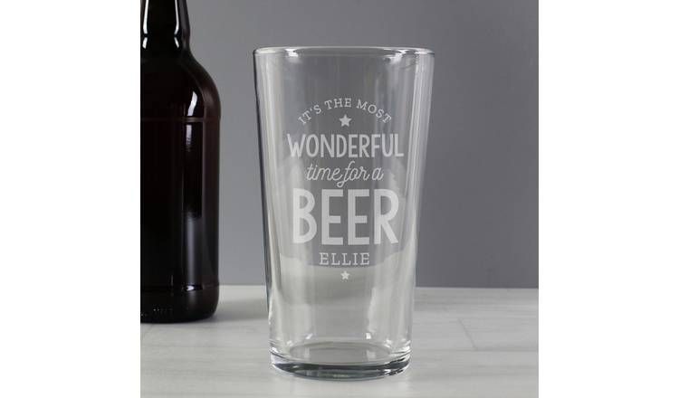 Personalised Message Beer Pint Glass GOODS Argos