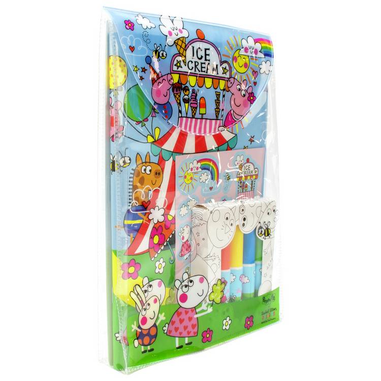 Hasbro Peppa Pig colouring set with pens and stickers, UK version