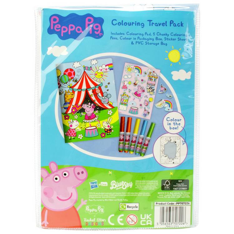 Hasbro Peppa Pig colouring set with pens and stickers, UK version