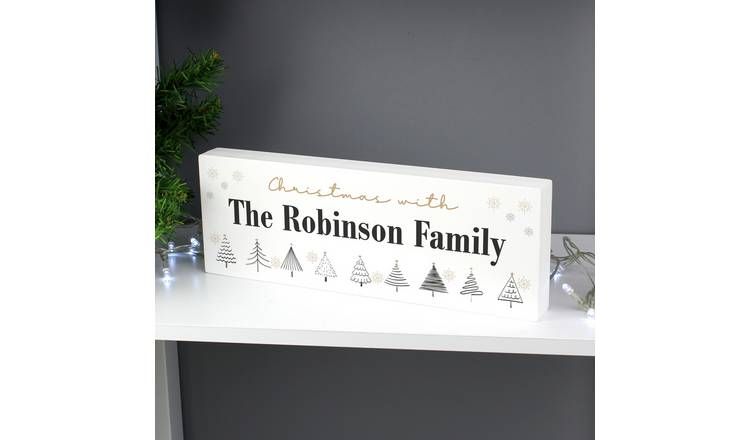 Personalised Message Trees Wooden Mantel Christmas Ornament GOODS Argos