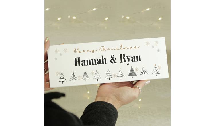 Personalised Message Trees Wooden Mantel Christmas Ornament