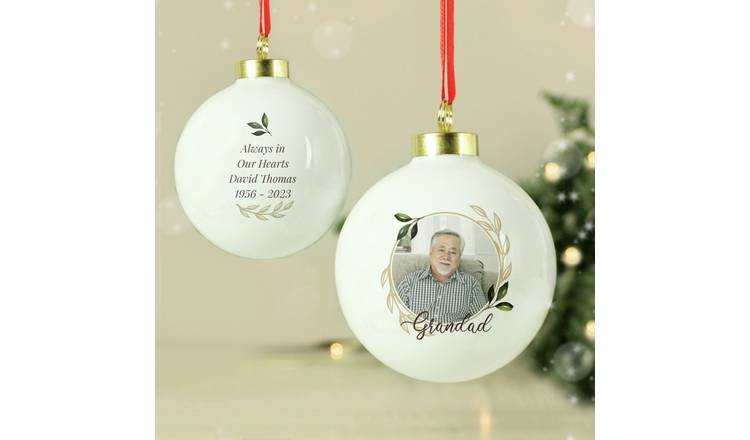 Personalised Message Photo Upload Memorial Christmas Bauble GOODS Argos