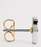 Tory Burch gold and silver-plated icon stud earrings 10mm, imported from the UK