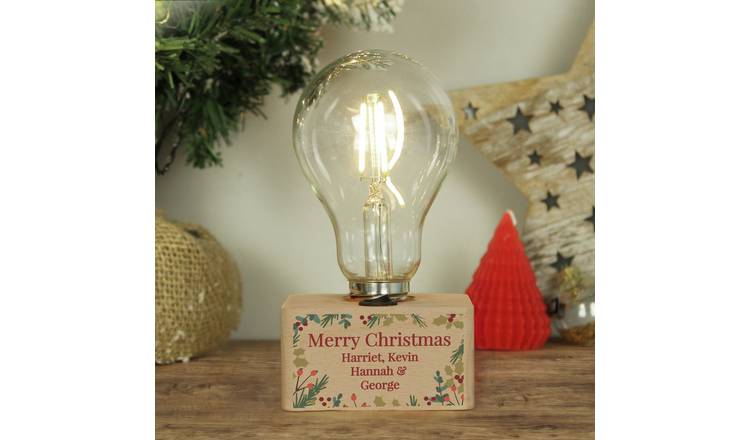 Personalised Message Merry Christmas Bulb Ornament