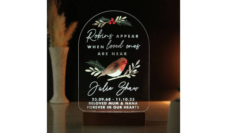 Personalised Message Robins Appear LED Christmas Ornament GOODS Argos