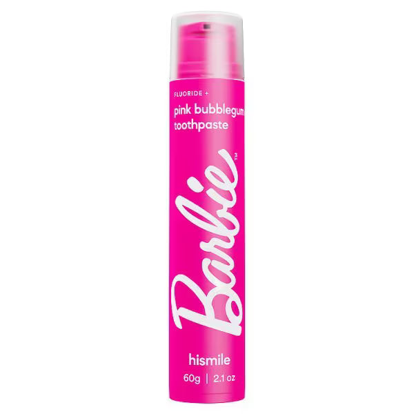 HiSmile Barbie Pink Bubblegum Toothpaste, imported from the UK