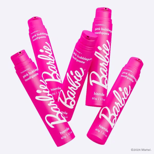 HiSmile Barbie Pink Bubblegum Toothpaste, imported from the UK