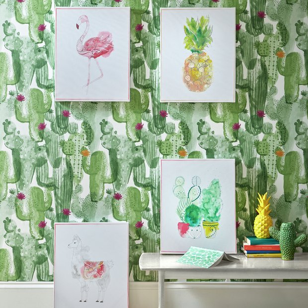 Art for the Home Cactus Craze canvas art 40x50cm, UK version
